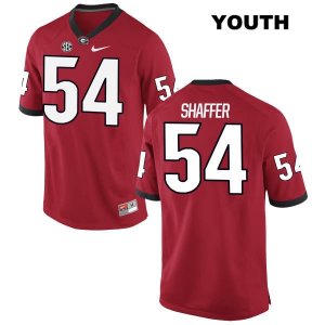 Youth Georgia Bulldogs NCAA #54 Justin Shaffer Nike Stitched Red Authentic College Football Jersey YVA1354DP